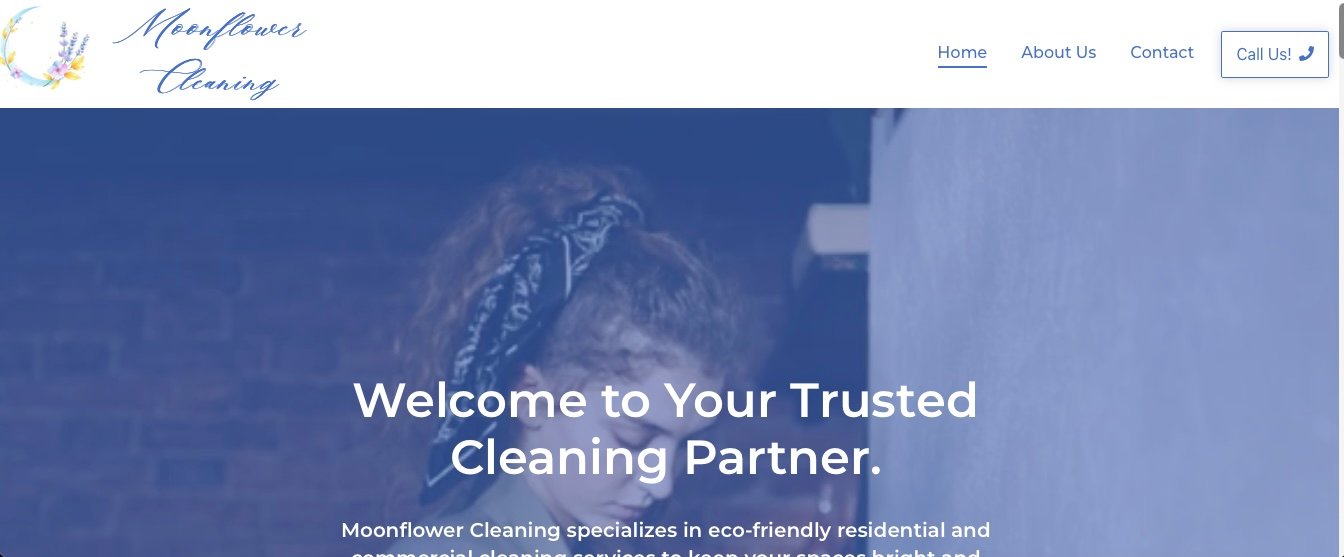 Moonflower Cleaning website screenshot
