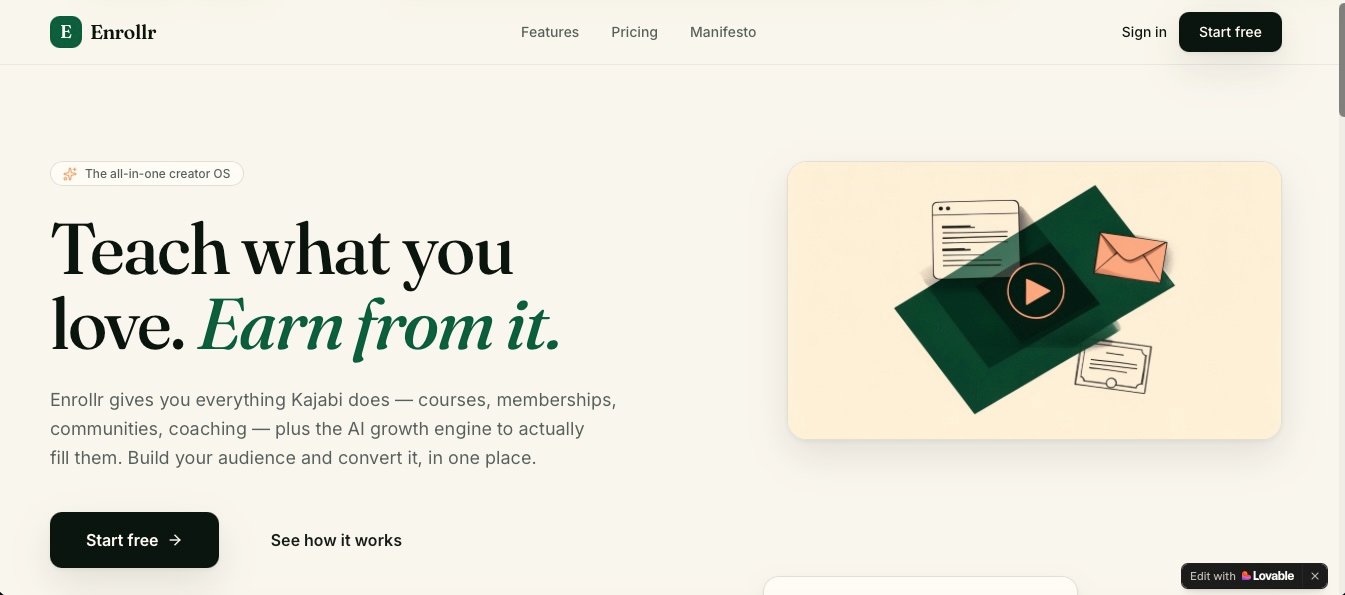 Enrollr website screenshot