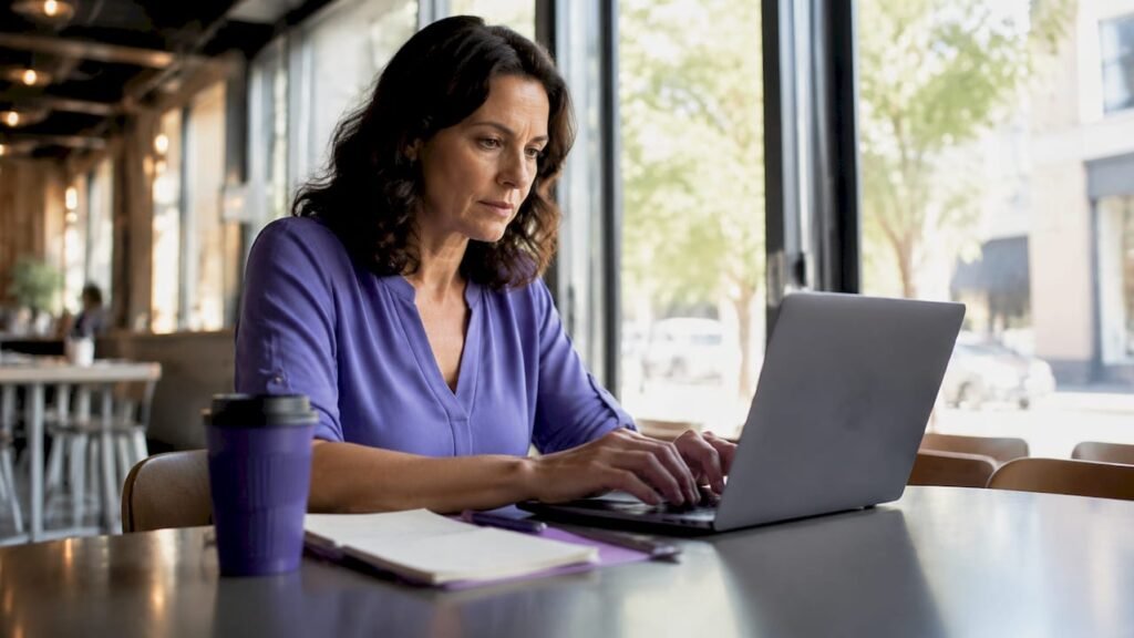Business owner working on business homepage