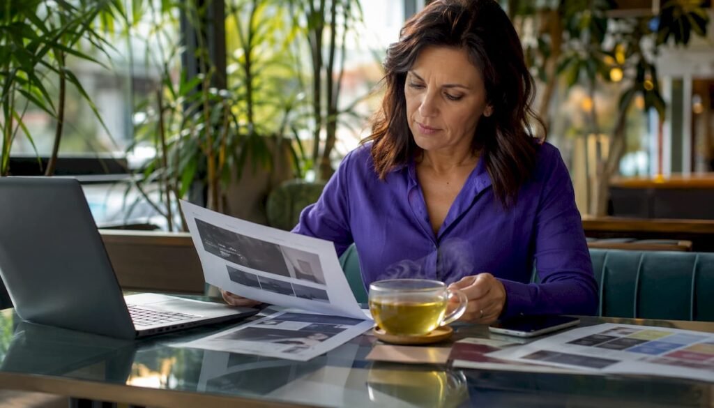 Business owner reviewing local site hero section