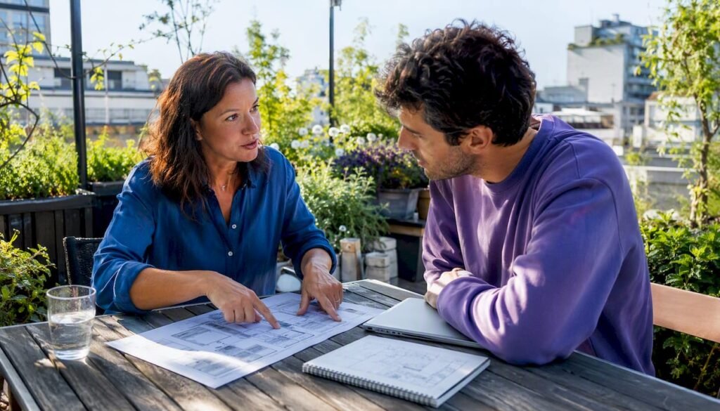 Coach and web designer collaboration meeting