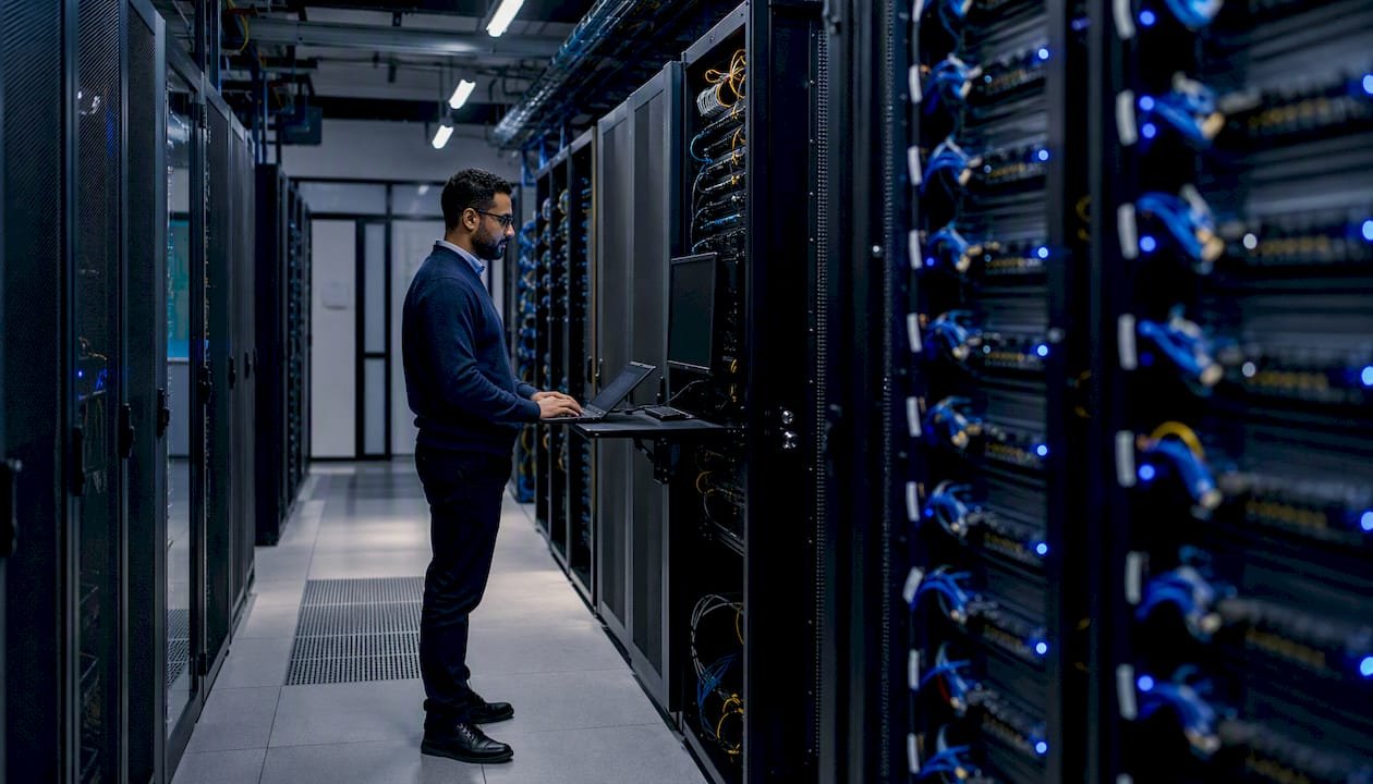 Server racks in digital studio